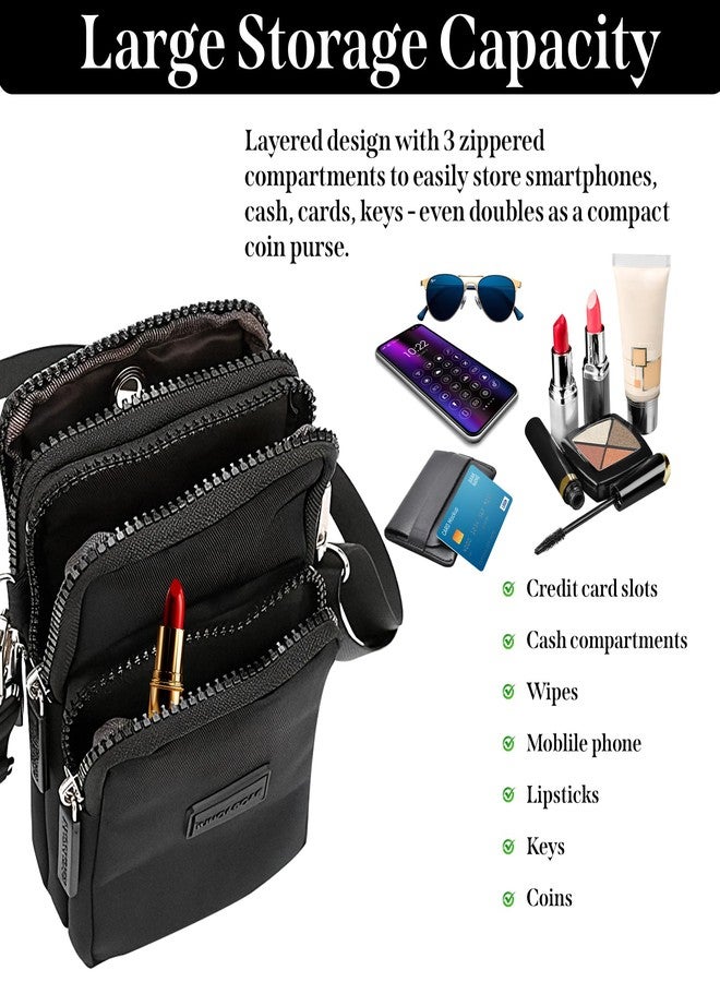 RarePicks Crossbody Phone Sling Bag For Women | Adjustable Shoulder Strap Phone Purse, Cell Phone Pouch, Small Handbag | Stylish Ladies Sling Side Bag, Wallet & Crossbody Purse For Girls - Black - Image 5
